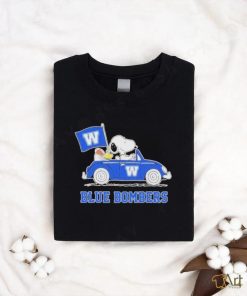 Snoopy And Woodstock Drive Car Winnipeg Blue Bombers Shirt