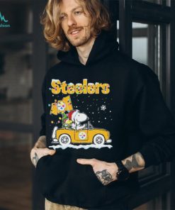Snoopy And Woodstock Driving Car Pittsburgh Steelers Christmas Shirt