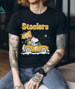 Snoopy And Woodstock Driving Car Pittsburgh Steelers Christmas Shirt