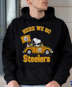 Snoopy And Woodstocks Driving Car Here We Go Pittsburgh Steelers Shirt, hoodie, sweater, long sleeve and tank top Snoopy And Woodstocks Driving Car Here We Go Pittsburgh Steelers Shirt