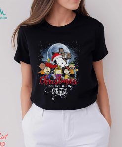 Snoopy Christmas Begins With Christ T Shirt