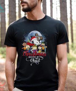 Snoopy Christmas Begins With Christ T Shirt