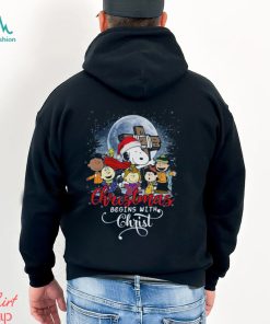 Snoopy Christmas Begins With Christ T Shirt