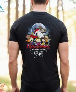 Snoopy Christmas Begins With Christ T Shirt