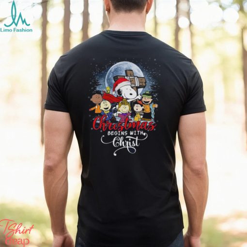 Snoopy Christmas Begins With Christ T Shirt