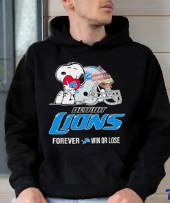 Snoopy Detroit Lions forever win or lose helmet logo shirt