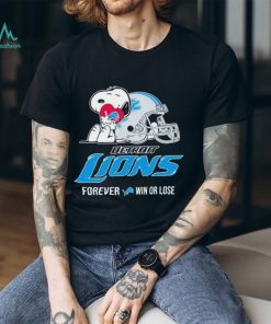 Snoopy Detroit Lions forever win or lose helmet logo shirt