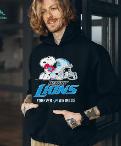Snoopy Detroit Lions forever win or lose helmet logo shirt
