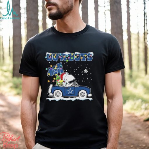 Snoopy Driver Car Dallas Cowboys Merry Christmas Shirt