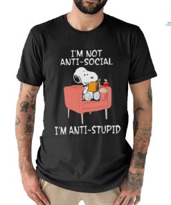 Snoopy I’m not antisocial I’m anti stupid shirt