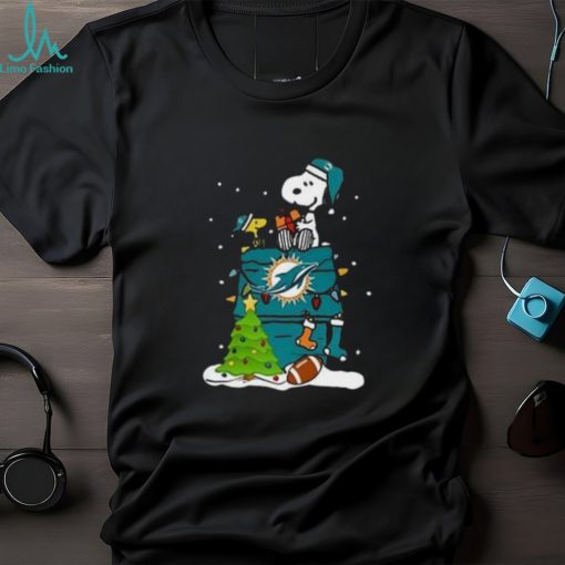 Snoopy Miami Dolphins NFL Football Sports Christmas T Shirt