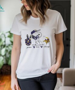 Snoopy Peace Love Minnesota Vikings Shirt