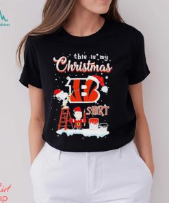 Snoopy and Charlie Brown NFL Cincinnati Bengals This Is My Christmas T Shirt