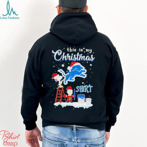 Snoopy and Charlie Brown NFL Detroit Lions This Is My Christmas T Shirt