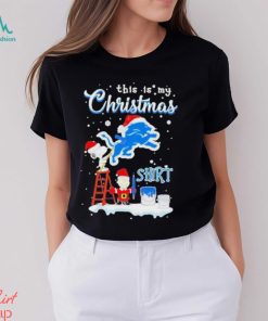 Snoopy and Charlie Brown NFL Detroit Lions This Is My Christmas T Shirt