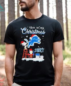 Snoopy and Charlie Brown NFL Detroit Lions This Is My Christmas T Shirt