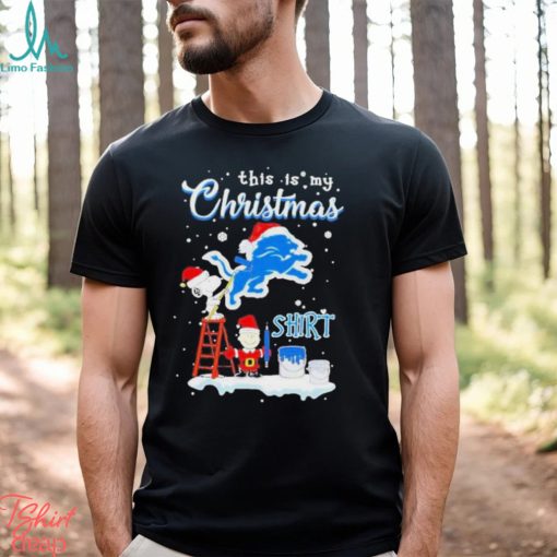 Snoopy and Charlie Brown NFL Detroit Lions This Is My Christmas T Shirt