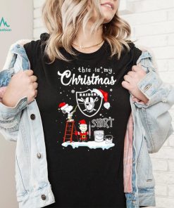 Snoopy and Charlie Brown NFL Las Vegas Raiders This Is My Christmas T Shirt