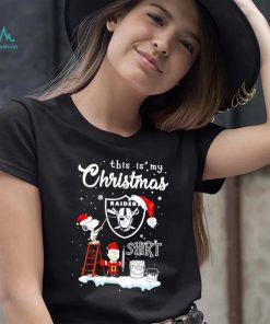 Snoopy and Charlie Brown NFL Las Vegas Raiders This Is My Christmas T Shirt