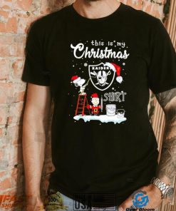 Snoopy and Charlie Brown NFL Las Vegas Raiders This Is My Christmas T Shirt