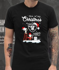 Snoopy and Charlie Brown NFL Las Vegas Raiders This Is My Christmas T Shirt