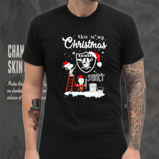 Snoopy and Charlie Brown NFL Las Vegas Raiders This Is My Christmas T Shirt