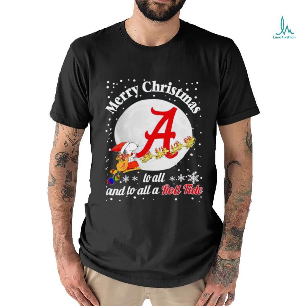 Snoopy and Woodstock Merry Christmas to all and to all a Roll Tide shirt Snoopy and Woodstock Merry Christmas to all and to all a Roll Tide shirt