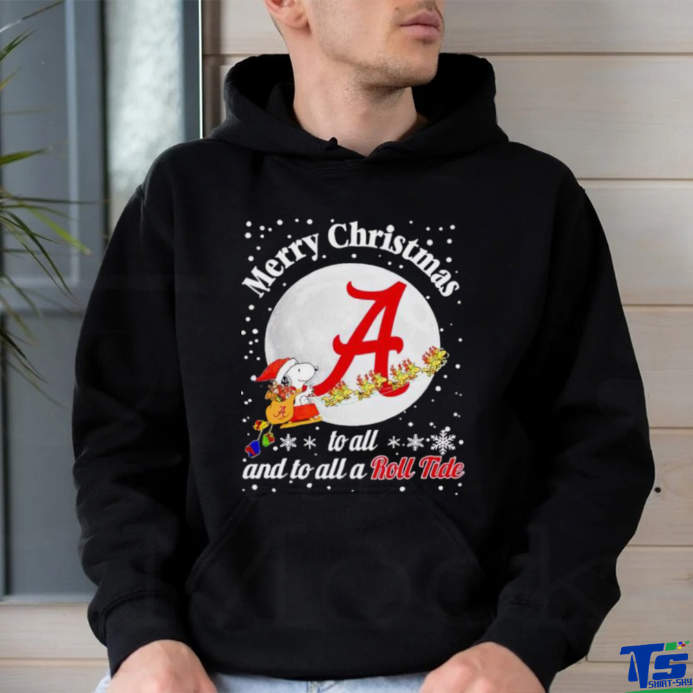 Snoopy and Woodstock Merry Christmas to all and to all a Roll Tide shirt Snoopy and Woodstock Merry Christmas to all and to all a Roll Tide shirt