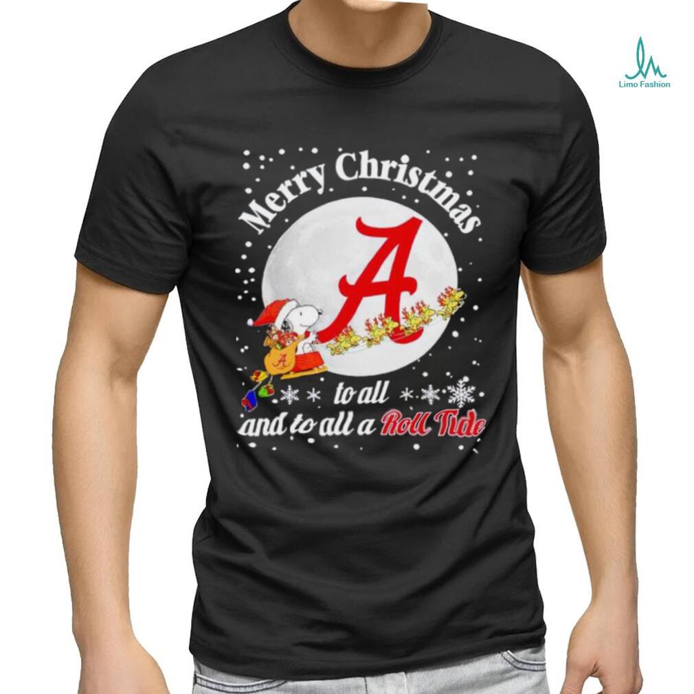 Snoopy and Woodstock Merry Christmas to all and to all a Roll Tide shirt Snoopy and Woodstock Merry Christmas to all and to all a Roll Tide shirt