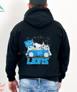 Snoopy and Woodstock dring car Detroit Lions Christmas shirt