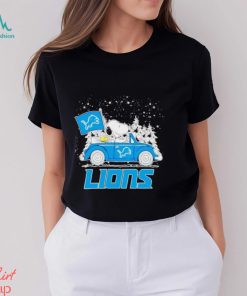 Snoopy and Woodstock dring car Detroit Lions Christmas shirt