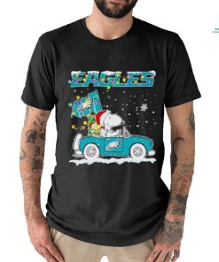 Snoopy and Woodstock driving car Eagles Christmas shirt