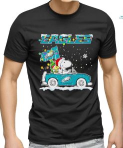 Snoopy and Woodstock driving car Eagles Christmas shirt