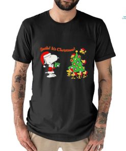 Snoopy and Woodstock hat santa pine tree smile It’s christmas shirt