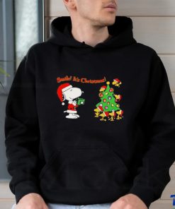 Snoopy and Woodstock hat santa pine tree smile It’s christmas shirt