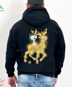Snoopy and Woodstock santa reindeer riding merry christmas shirt