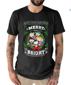 Snoopy and friends hat santa may your days be merry bright christmas shirt