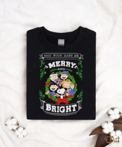 Snoopy and friends hat santa may your days be merry bright christmas shirt, hoodie, sweater, long sleeve and tank top Snoopy and friends hat santa may your days be merry bright christmas shirt