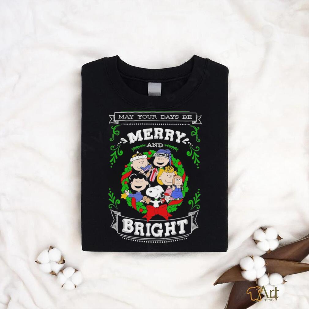 Snoopy and friends hat santa may your days be merry bright christmas shirt Snoopy and friends hat santa may your days be merry bright christmas shirt