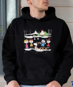 Snoopy and team Peanuts playing in snow Christmas 2023 t shirt
