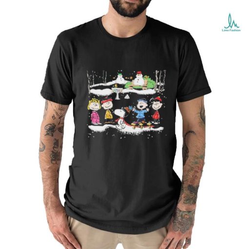 Snoopy and team Peanuts playing in snow Christmas 2023 t shirt