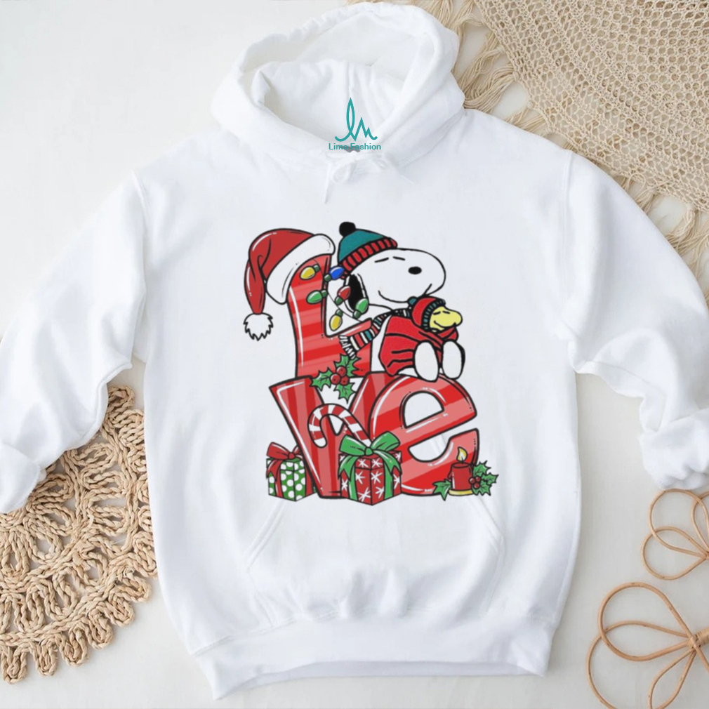 Snoopy and woodstock love hat santa merry christmas shirt Snoopy and woodstock love hat santa merry christmas shirt