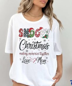 Snoopy hat santa christmas making memories together love mom merry christmas shirt