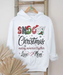 Snoopy hat santa christmas making memories together love mom merry christmas shirt