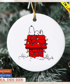 Snoopy sleeping merry Christmas ornament