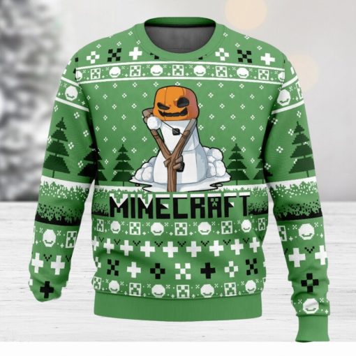 Snow Golem Minecraft Ugly Christmas Sweater 3D Printed Men And Women Christmas Hoiliday Gift