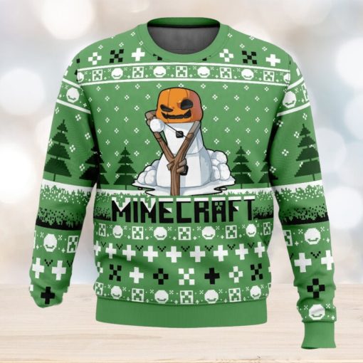 Snow Golem Minecraft Ugly Christmas Sweater 3D Printed Men And Women Christmas Hoiliday Gift