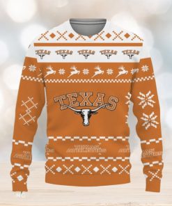 Snow Santa Pattern Logo Texas Longhorns Christmas Tree Knitted Christmas Sweater Gift Holidays