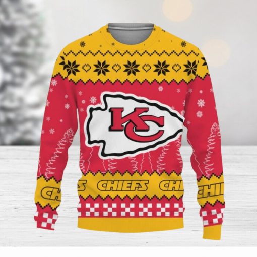 Snow Team Logo Kansas City Chiefs Gifts For Fan Christmas Tree Ugly Xmas Sweater Gift Holidays