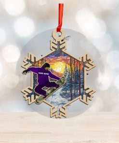 Snowboard Personalized Suncatcher Ornament